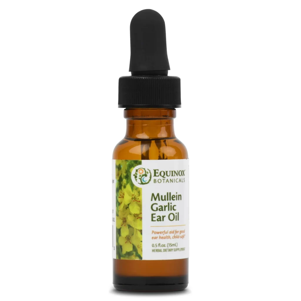 Equinox Botanicals Mullein Garlic Ear Oil natural herbal ear oil bottle