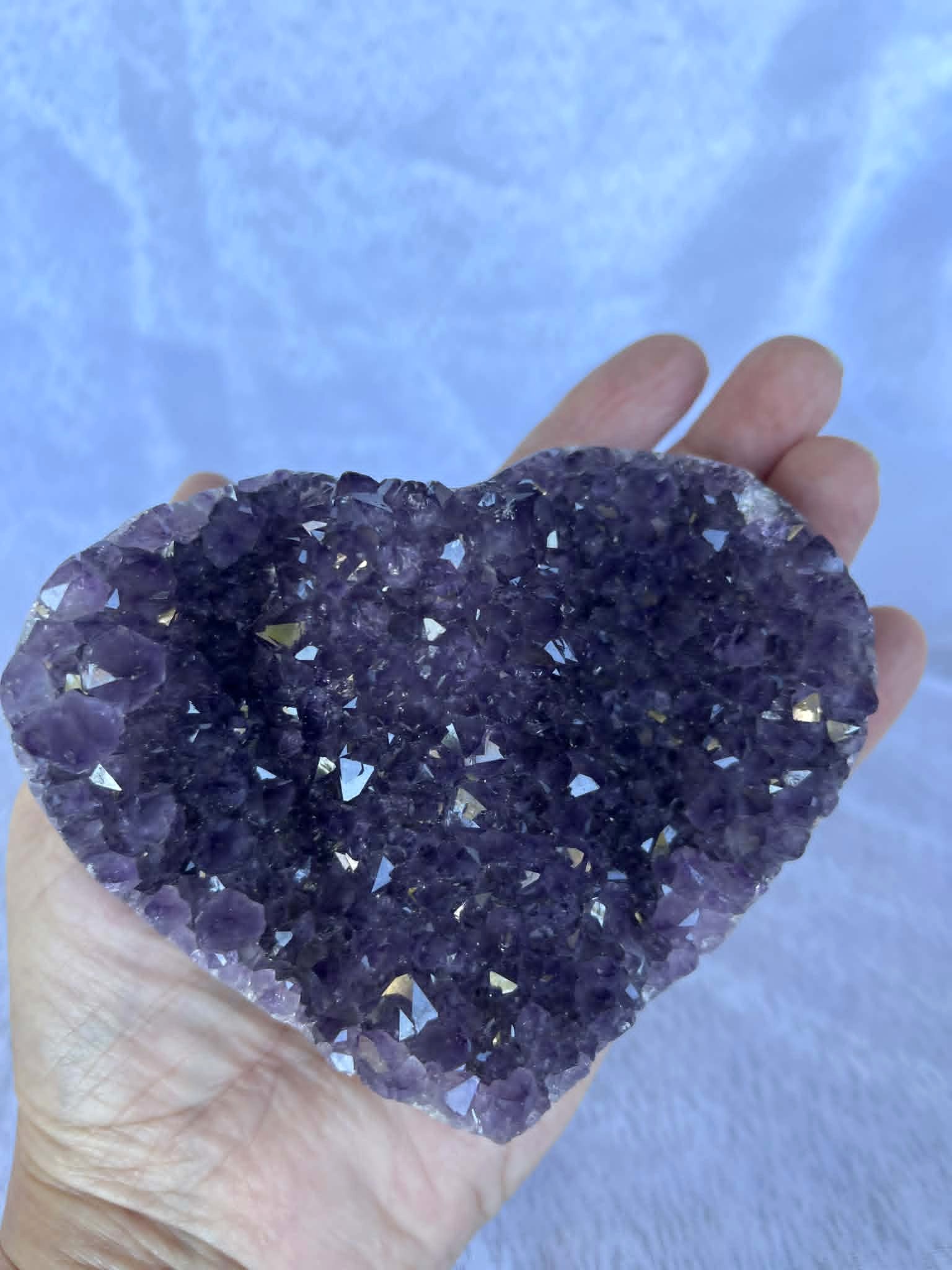Large Amethyst Heart Large Amethyst Heart Cluster - Stone of Calm & Clarity - Image 2