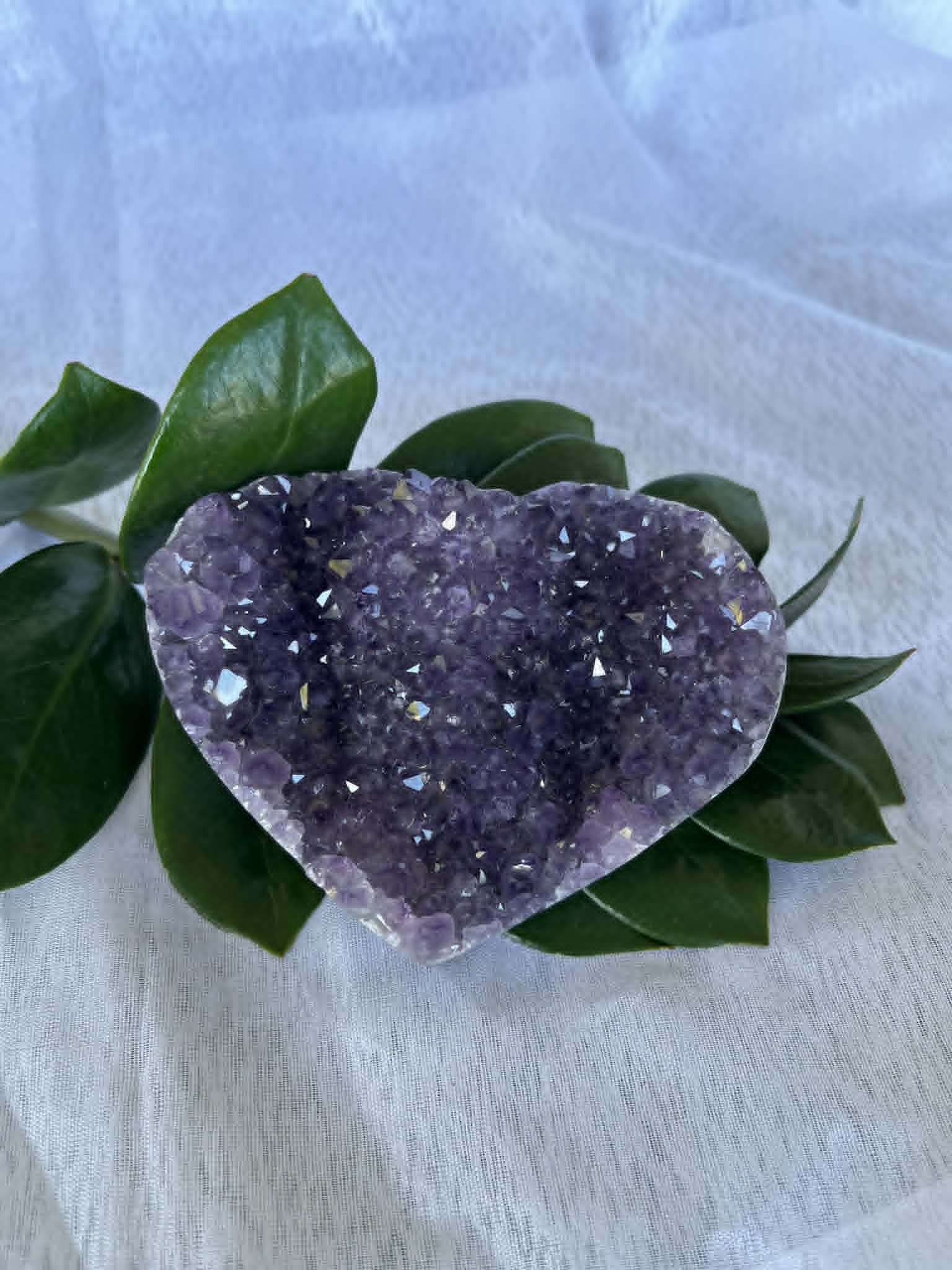 Large Amethyst Heart 2 Large Amethyst Heart Cluster - Stone of Calm & Clarity