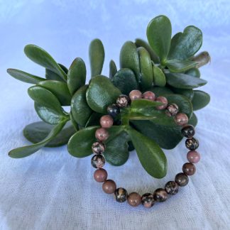 8mm Rhodonite Beaded Bracelet