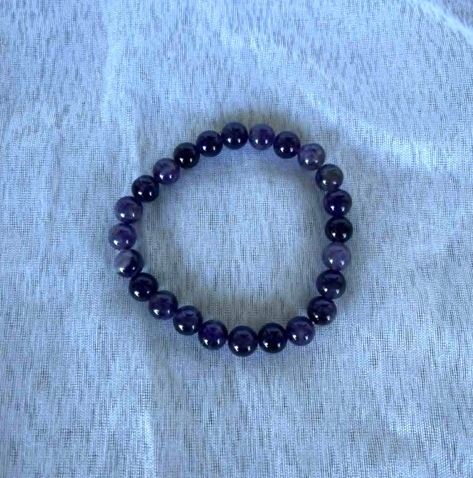 Amethyst Bracelet 8mm Amethyst Beaded Bracelet - Image 2