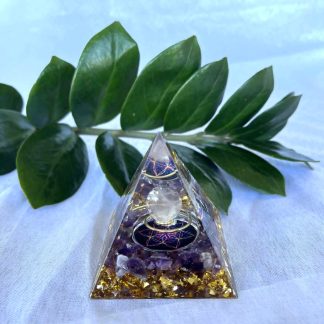 6cm Orgonite Pyramids - Sphere Rose Quartz