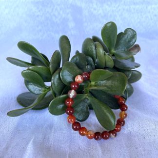 8mm Carnelian Beaded Bracelet