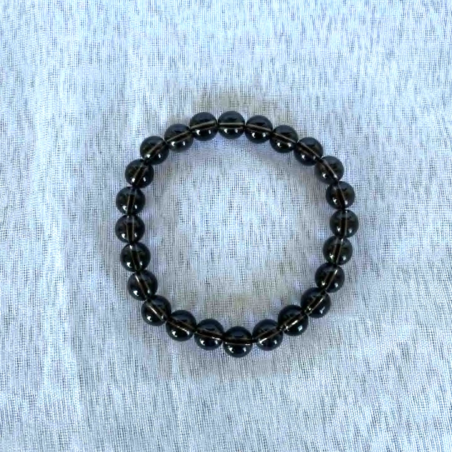 Smokey Quartz Bracelet 8mm Smoky Quartz Beaded Bracelet - Image 2