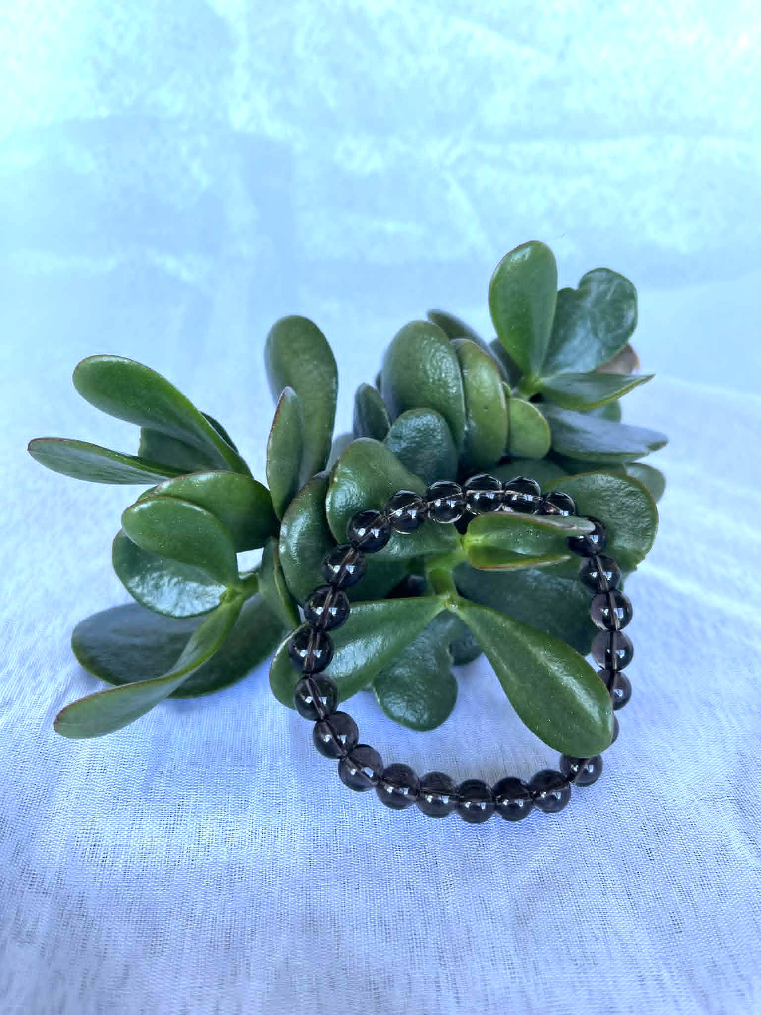Smokey Quartz Bracelet 1 8mm Smoky Quartz Beaded Bracelet