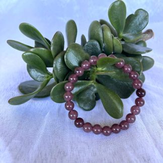 8mm Strawberry Quartz Beaded Bracelet