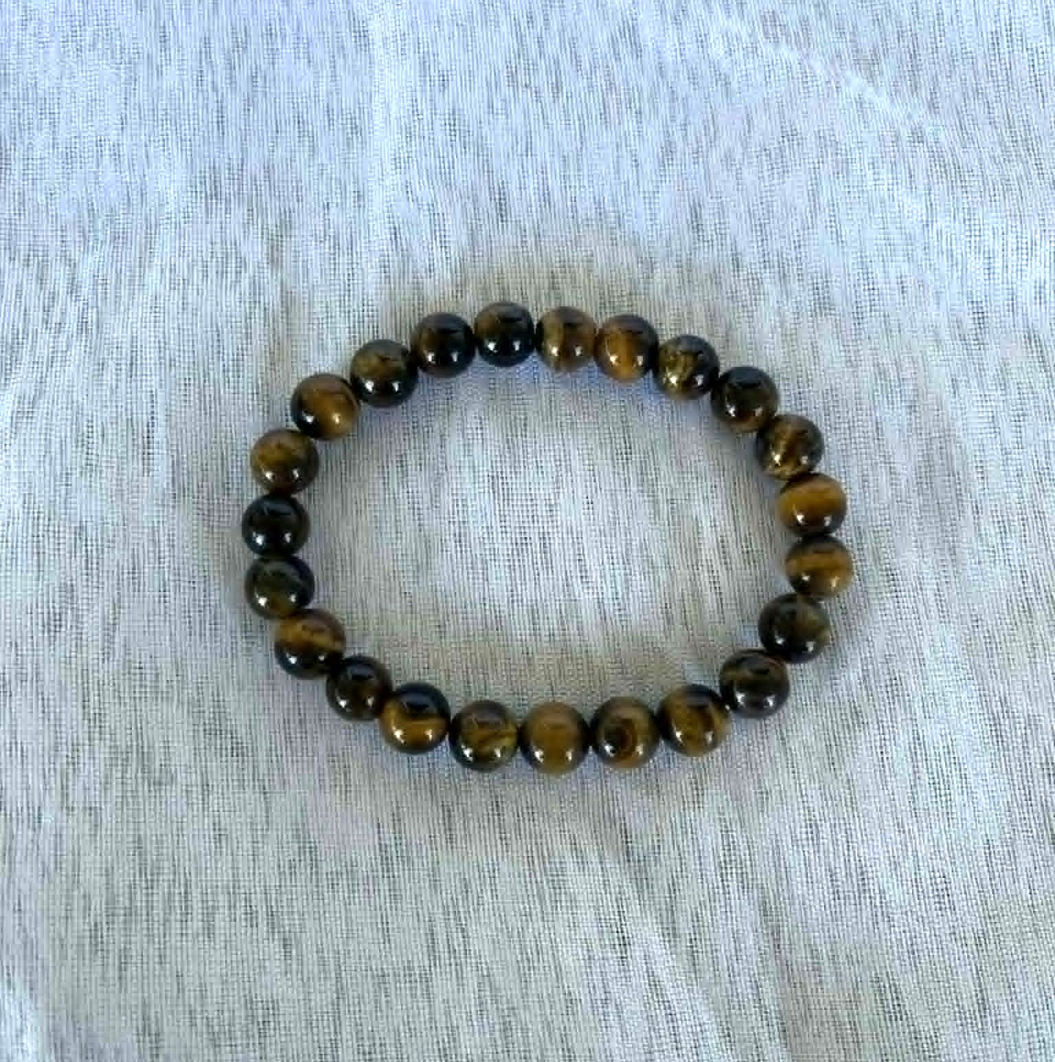 Tiger Eye Bracelet 1 8mm Tiger Eye Beaded Bracelet - Image 2