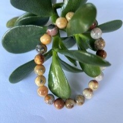 8 mm crazy agate beaded bracelet